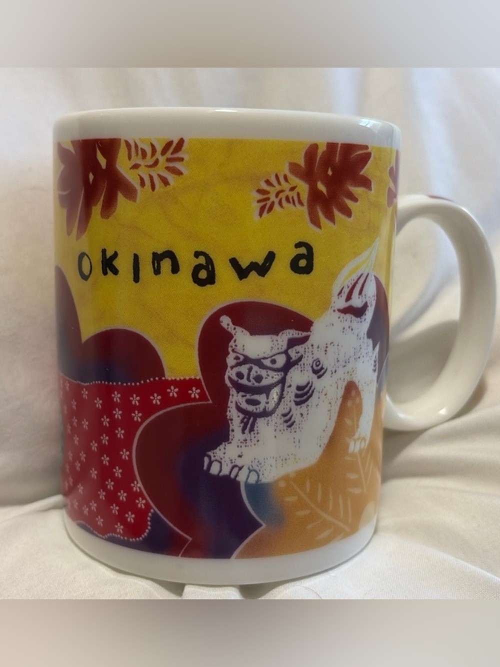 Starbucks Okinawa Japan Shisa Pattern Coffee Mug Cup 2004 Rare